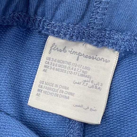 First Impressions Baby Boys Blue Camo Side Panel Jogger Pants 3 6 Months - Picture 4 of 4